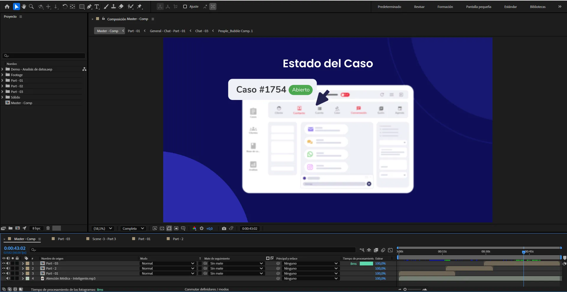 Interfaz de After Effects